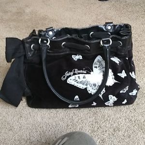 Large black Juicy Couture with white aplicae butterfly daydreamer bag.